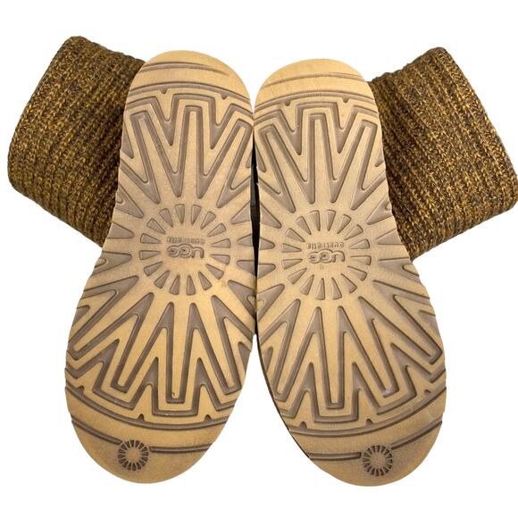 UGG Women’s Cardy Brown Gold Knit Pull On Winter Boots Size US 6 - Picture 7 of 10